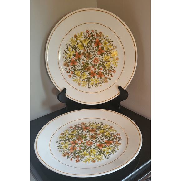 Corelle Indian Summer 10 1/4" Dinner Plate Autumn Color Flowers (Qty 2) - Picture 5 of 11